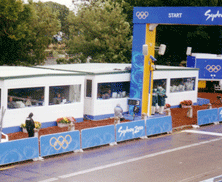 Timing Scoring and Results and Finish Gantry, Sydney 2000 Road Cycling