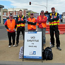 Media shuttle load zone, 2010 UCI Road World Championships